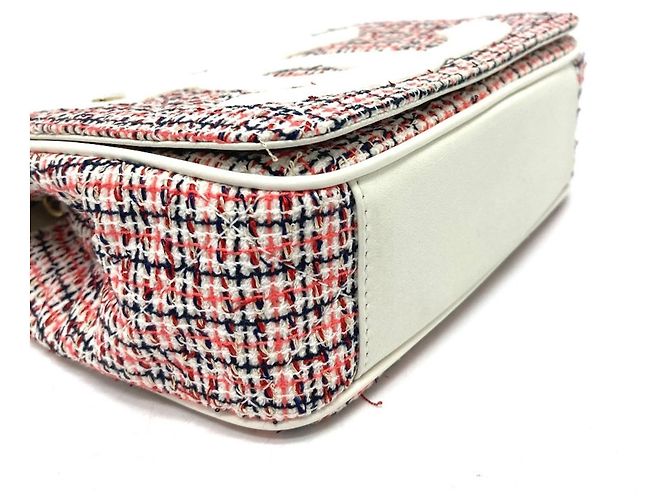 Chanel CC Coco Mark Flap Pochette Bag White Red - view 3