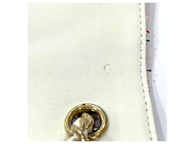Chanel CC Coco Mark Flap Pochette Bag White Red - view 6