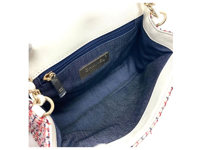 Chanel CC Coco Mark Flap Pochette Bag White Red - view 8