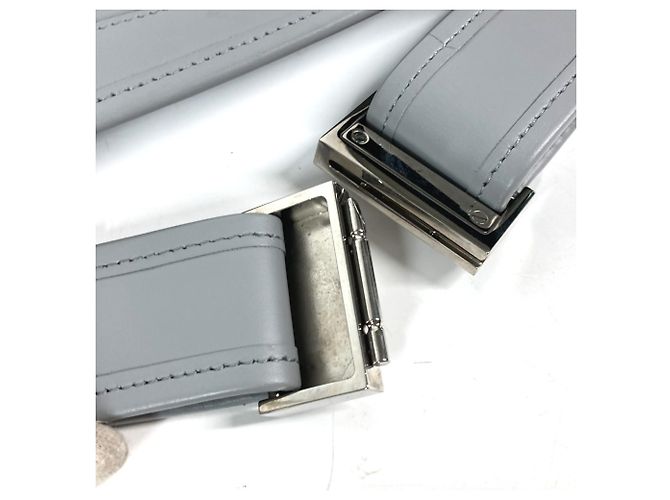 Marsupio in pelle grigia Burberry Marrone - vista 12