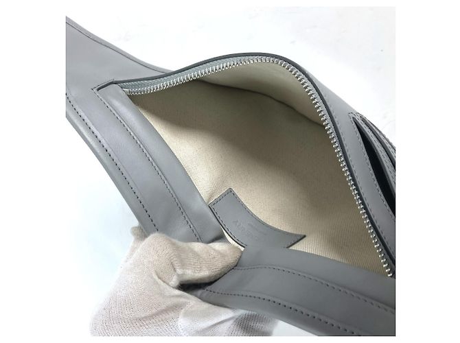 Marsupio in pelle grigia Burberry Marrone - vista 17