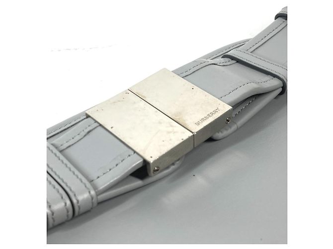 Marsupio in pelle grigia Burberry Marrone - vista 9