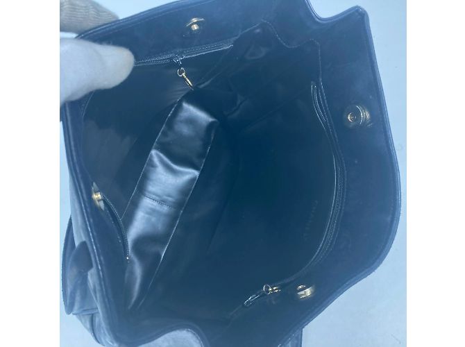 Timeless Chanel Vintage CC Coco Mark Schultertasche Marineblau - Ansicht 10