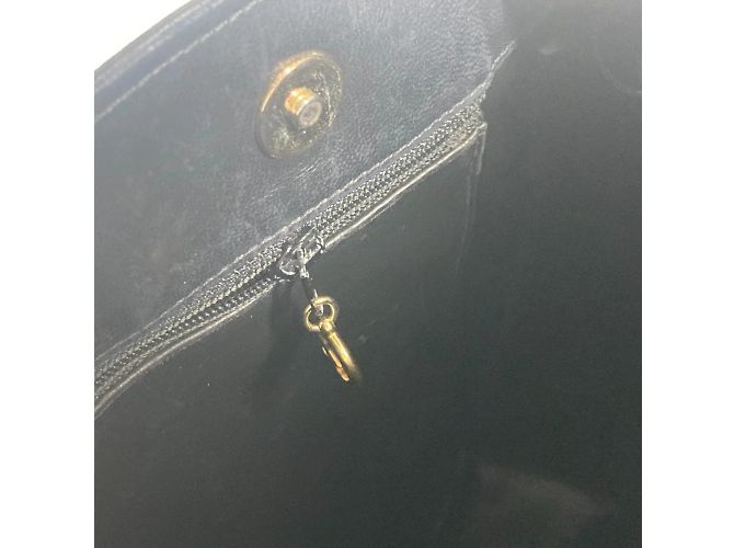 Timeless Chanel Vintage CC Coco Mark Schultertasche Marineblau - Ansicht 14