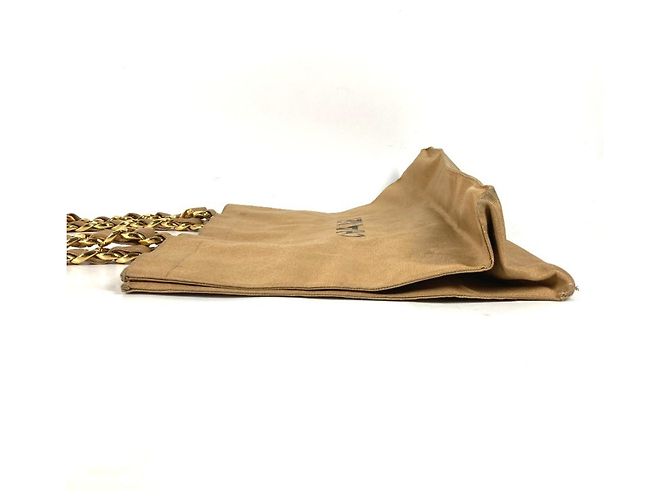 Chanel Vintage Canvas Schultertasche Schwarz Beige - Ansicht 4