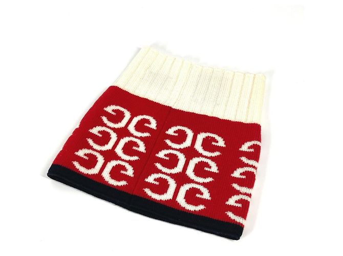 Halswärmer mit Gucci-Logo Weiß Rot - Ansicht 2