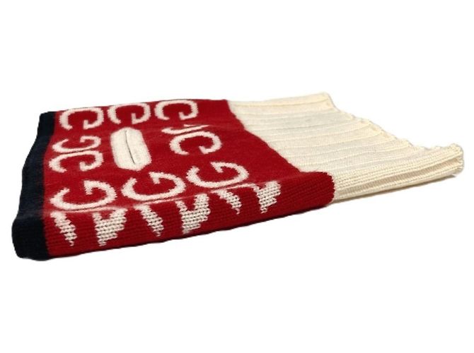 Halswärmer mit Gucci-Logo Weiß Rot - Ansicht 3
