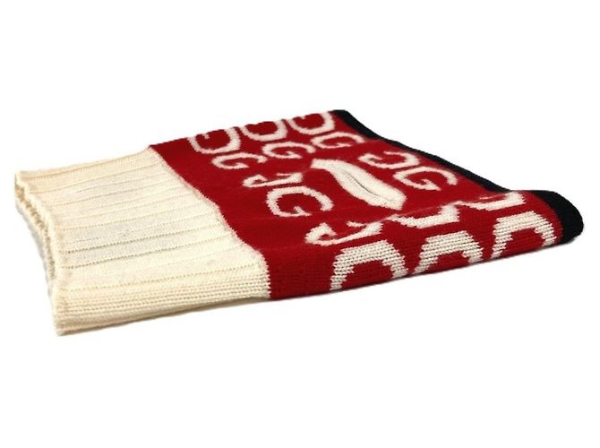 Halswärmer mit Gucci-Logo Weiß Rot - Ansicht 4