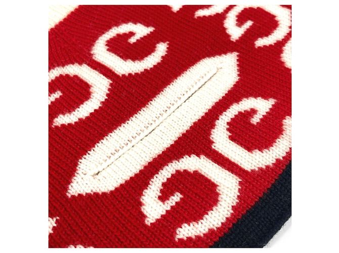 Halswärmer mit Gucci-Logo Weiß Rot - Ansicht 5
