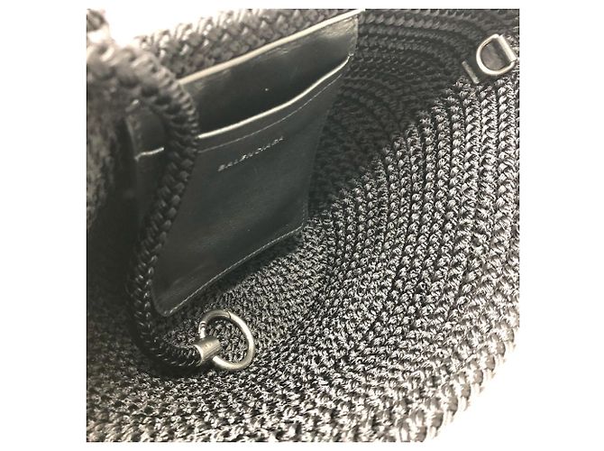 Ibiza Korbtasche mit Balenciaga-Logo Schwarz - Ansicht 10