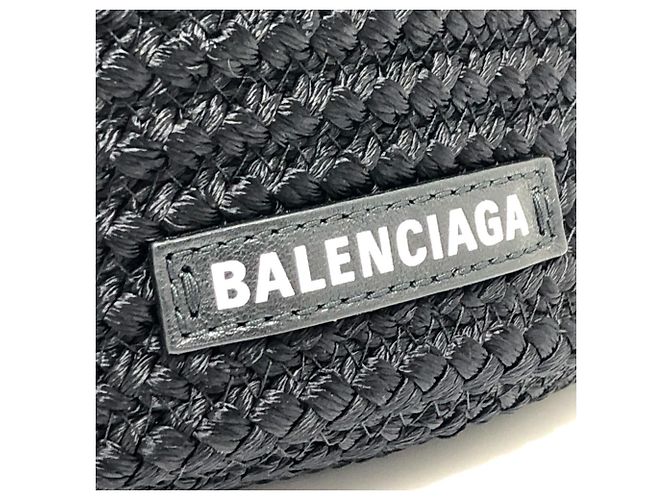 Ibiza Korbtasche mit Balenciaga-Logo Schwarz - Ansicht 9