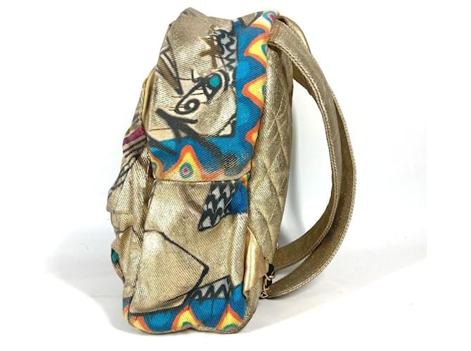 Chanel Coco Mark CC Logo Graffiti Rucksack Golden - Ansicht 3