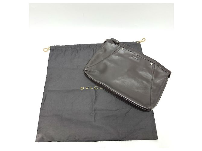 Bulgari Bolso de mano de cuero marrón Bvlgari Castaño - Ansicht 14