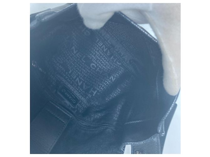 Borsa a spalla in pelle nera e bianca Chanel Nero Bianco - vista 12