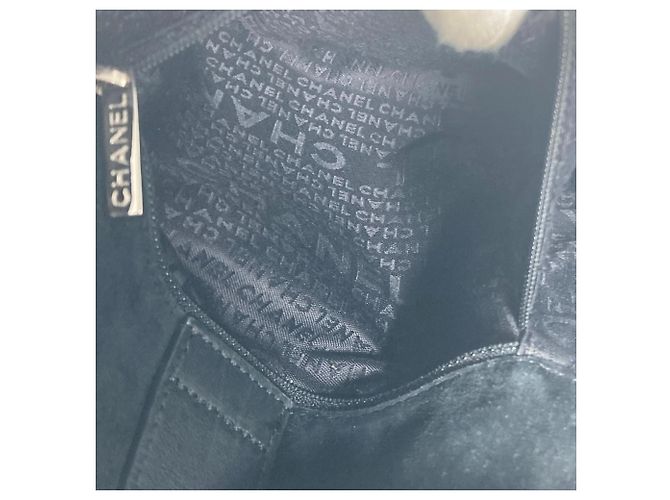 Borsa a spalla in pelle nera e bianca Chanel Nero Bianco - vista 13