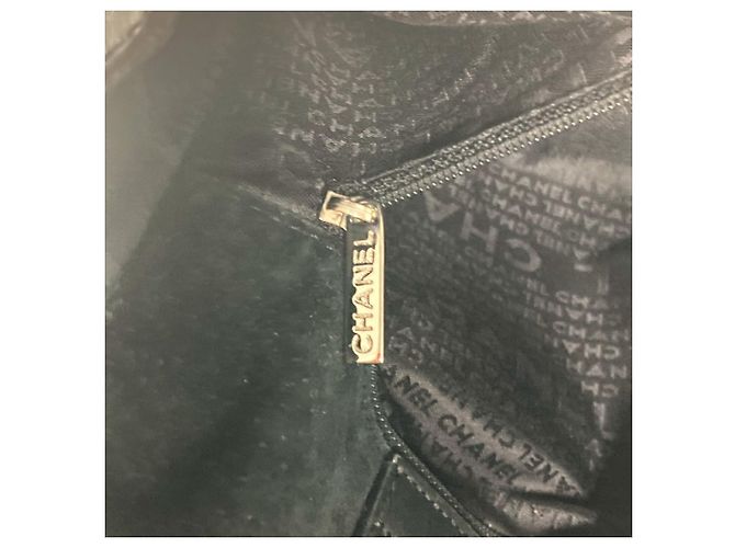 Borsa a spalla in pelle nera e bianca Chanel Nero Bianco - vista 4