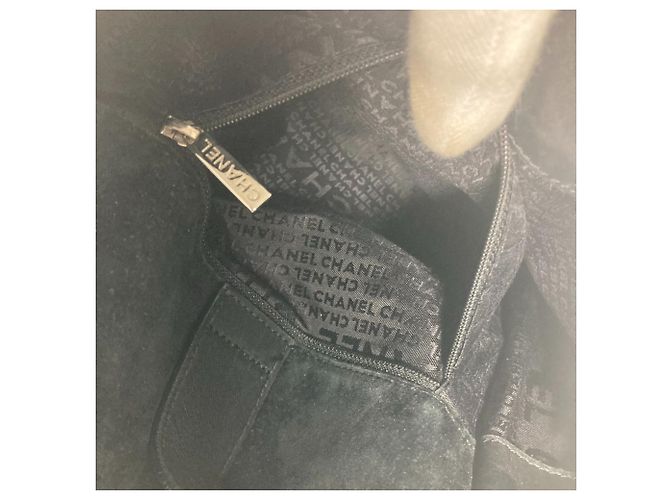 Borsa a spalla in pelle nera e bianca Chanel Nero Bianco - vista 5