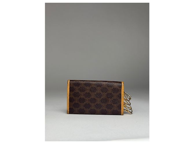 Céline Vintage Celine Paris Leather Monogram Key Holder Brown - view 2