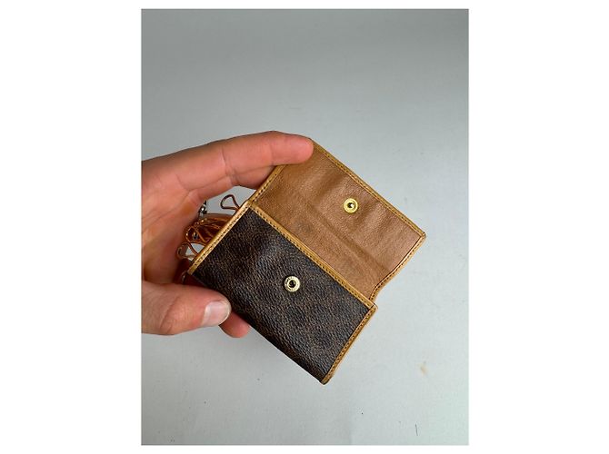 Céline Vintage Celine Paris Leather Monogram Key Holder Brown - view 7