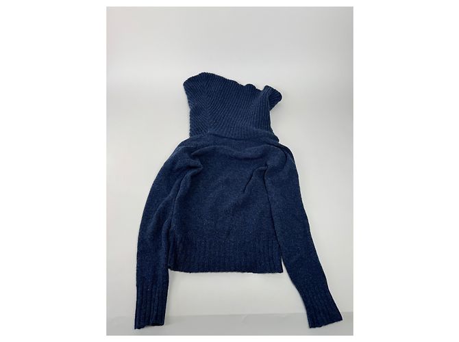 Vintage Balenciaga großer Rollkragenpullover blau Marineblau - Ansicht 11