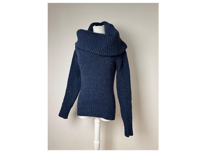 Vintage Balenciaga großer Rollkragenpullover blau Marineblau - Ansicht 12