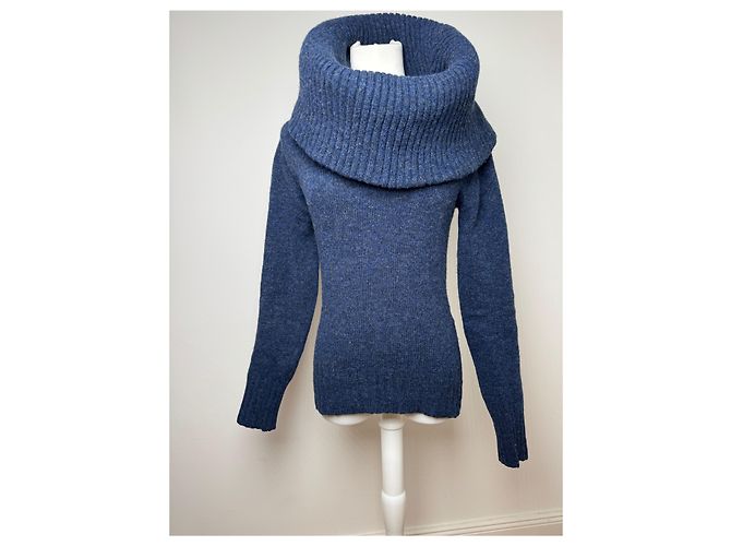 Vintage Balenciaga großer Rollkragenpullover blau Marineblau - Ansicht 13