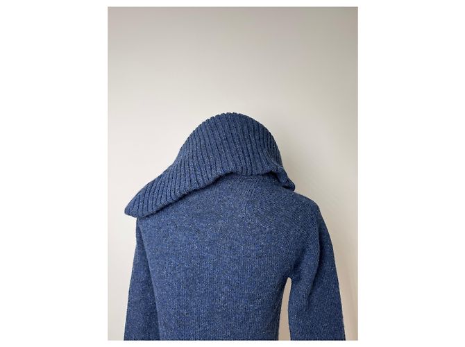 Vintage Balenciaga großer Rollkragenpullover blau Marineblau - Ansicht 15