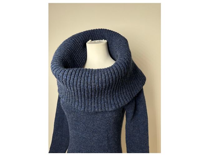 Vintage Balenciaga großer Rollkragenpullover blau Marineblau - Ansicht 2