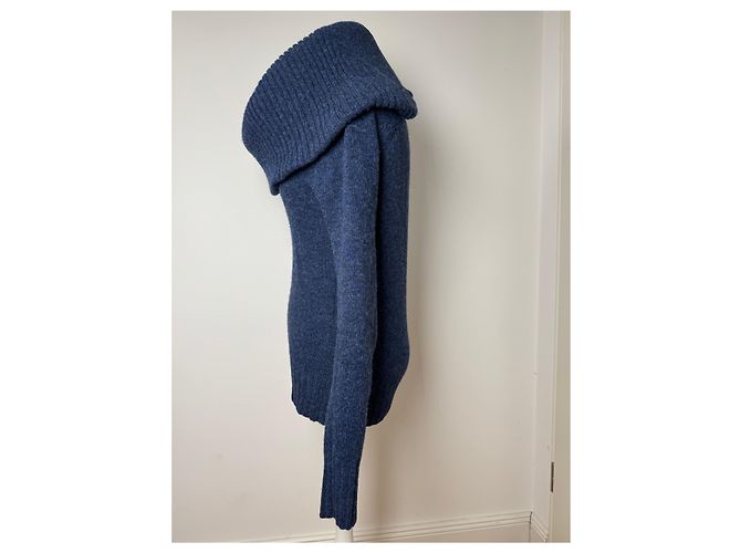 Vintage Balenciaga großer Rollkragenpullover blau Marineblau - Ansicht 3