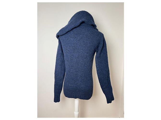 Vintage Balenciaga großer Rollkragenpullover blau Marineblau - Ansicht 4