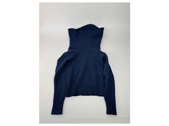 Vintage Balenciaga großer Rollkragenpullover blau Marineblau - Ansicht 5