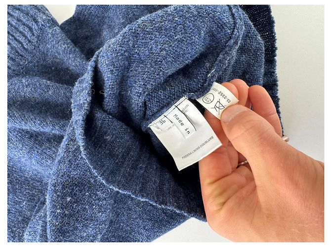 Vintage Balenciaga großer Rollkragenpullover blau Marineblau - Ansicht 7