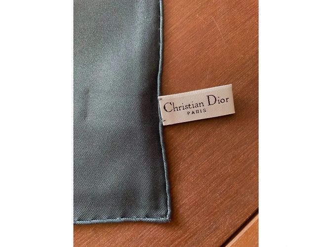Dior Seidentuch New Look Muster 90x90 cm Schwarz Weiß Marineblau Dunkelgrün - Ansicht 7