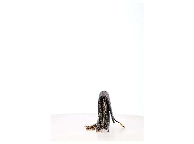 Bolso Saddle Mediano de Dior con Cadena en Lona Azul Marino - vista 10