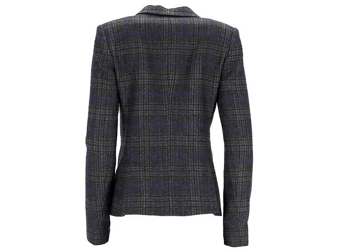 Blazer de un solo botón en lana gris Theory Plaid - vista 3