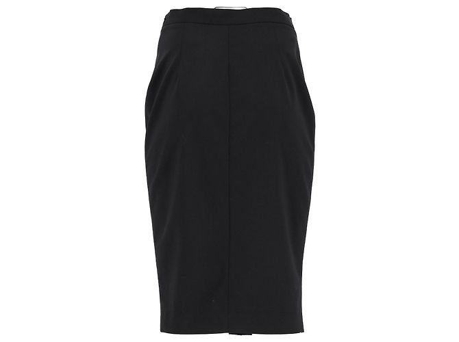 Falda lápiz midi con botones Altuzarra en lana negra Negro - vista 8