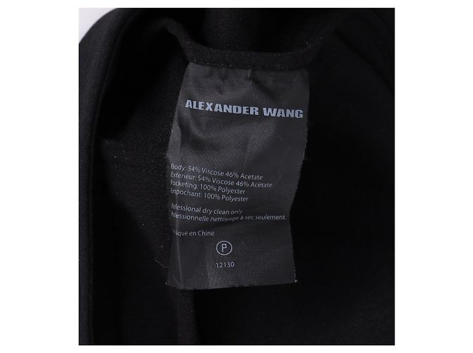 Pantalones rectos con cordón de Alexander Wang en viscosa negra Negro - vista 10