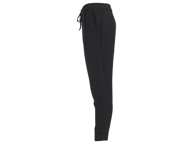 Pantalones rectos con cordón de Alexander Wang en viscosa negra Negro - vista 2