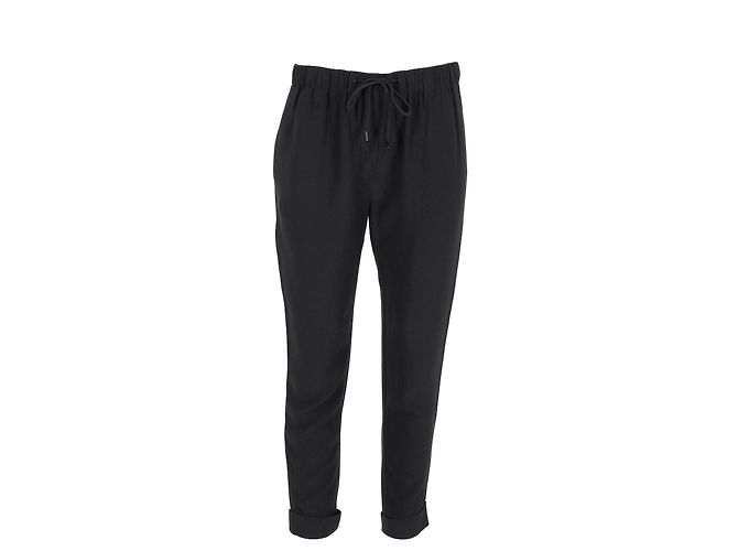 Pantalones rectos con cordón de Alexander Wang en viscosa negra Negro - vista 6