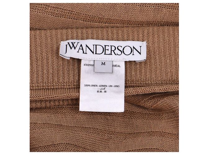 Falda midi de punto Jw Anderson en lino marrón Castaño Roja - vista 4