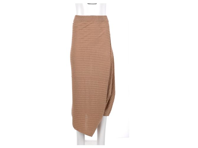 Falda midi de punto Jw Anderson en lino marrón Castaño Roja - vista 5
