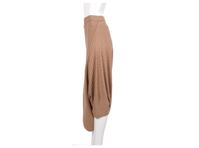 Falda midi de punto Jw Anderson en lino marrón Castaño Roja - vista 6