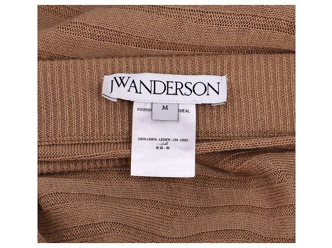 Falda midi de punto Jw Anderson en lino marrón Castaño Roja - vista 8