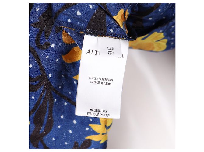 Abito midi bottonato stampato Madelena di Altuzarra in seta multicolore - vista 5