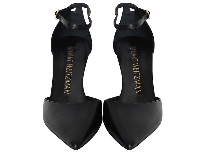 Stuart Weitzman Stuart 85 Riemchenpumps aus schwarzem Kalbsleder - Ansicht 2
