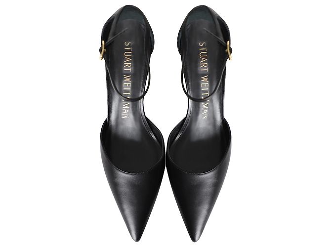 Stuart Weitzman Stuart 85 Riemchenpumps aus schwarzem Kalbsleder - Ansicht 6