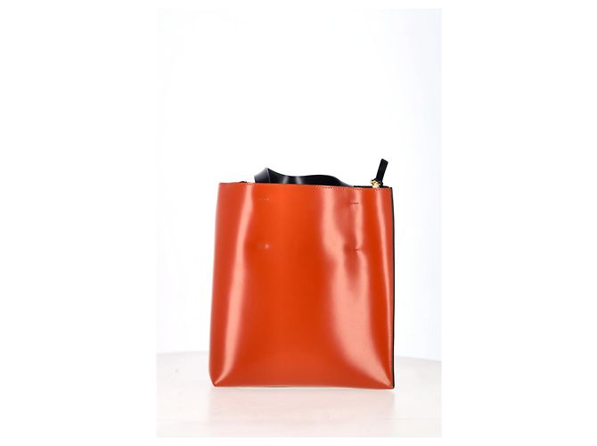 Borsa tote piccola Marni Museo in pelle arancione - vista 11