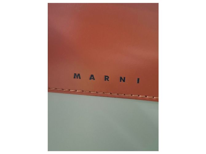 Borsa tote piccola Marni Museo in pelle arancione - vista 14