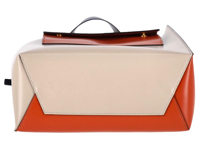 Borsa tote piccola Marni Museo in pelle arancione - vista 4
