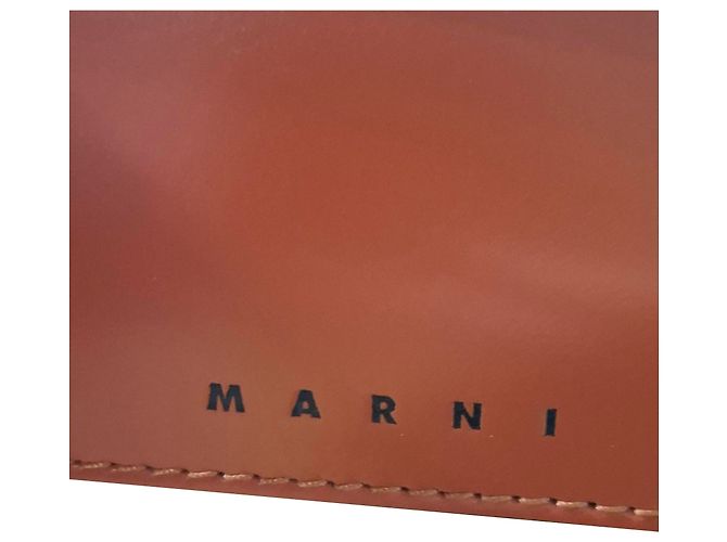Borsa tote piccola Marni Museo in pelle arancione - vista 6